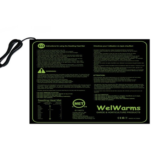 Tapis chauffant - 45W, pour la germination des graines, 50 x 50 cm, câble de 1,8 mètre