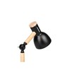 Lampe de table en métal noir et bois - câble de 1,5 m, douille E27, sans source lumineuse