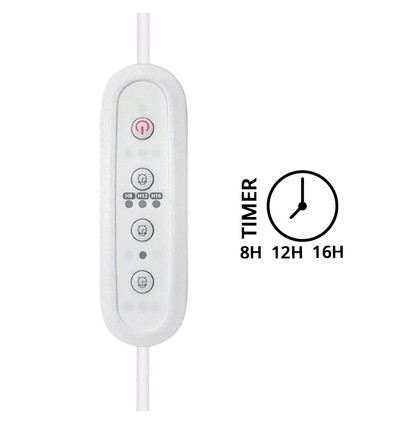 Minuteur pour LEDlife Pro-Grow 2.0 et Max-Grow 2.0 - câble de 1,5 m, max 120W, choisissez entre 8, 12 ou 16 heures