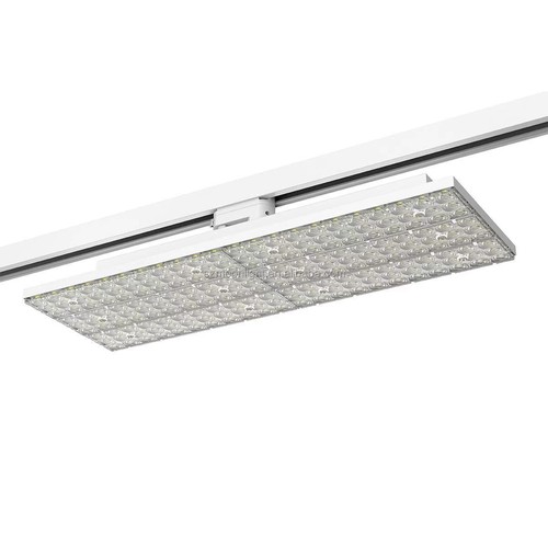 Projecteur sur rail triphasé 60W - 166lm/W, angle de diffusion 90 degrés, Blanc, panneau LED, éclairage de magasin