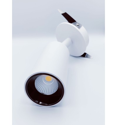Spot encastrable 12W Ø8cm blanc RA90 - Découpe : Ø7,5 cm, Dimensions : Ø8 cm, LED Osram