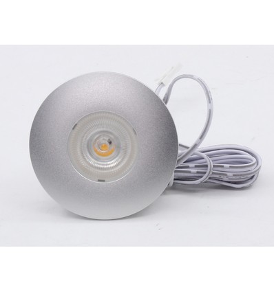Spot de meuble 2,5W Ø6,8cm Cabi68 RA91 - 12V DC, perçage : Ø5,5 cm, dimensions : Ø6,8 cm, acier brossé