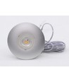 Spot de meuble 2,5W Ø6,8cm Cabi68 RA91 - 12V DC, perçage : Ø5,5 cm, dimensions : Ø6,8 cm, acier brossé
