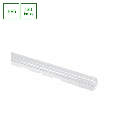 Réglette LED complète 60cm 25W - 120lm/W, IP65, 4000K, câblage traversant