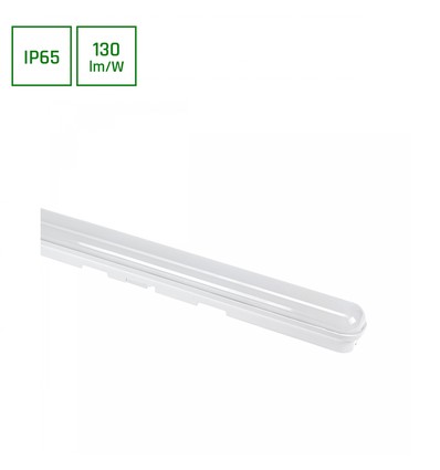 Réglette LED complète 60cm 25W - 120lm/W, IP65, 4000K, câblage traversant
