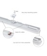 Réglette LED complète 60cm 25W - 120lm/W, IP65, 4000K, câblage traversant