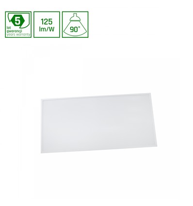 Panneau LED 60x120, 60W - 125lm/W, UGR19, cadre blanc, 5 ans de garantie