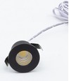 Spot de meuble encastrable 2W Ø3,8cm Focu38 RA92 - 12V DC, Perçage : Ø3,5 cm, Dimensions : Ø3,8 cm, Noir