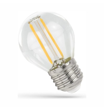 Ampoule LED E27 1W - G45, filament, verre clair
