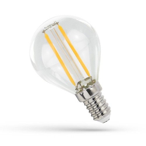 Ampoule LED E14 1W - G45, filament, verre clair