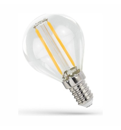 Ampoule LED E14 1W - G45, filament, verre clair