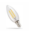 Ampoule LED flamme E14 1W - C35, filament, verre clair