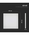Panneau LED V-Tac 60x60 encadré - 36W, intégré dans un cadre blanc, pour montage direct