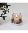 Bougies LED bloc, lot de 2, effet flamme, blanc - 5 cm de haut, Ø5 cm, fonctionne avec télécommande, vraie cire