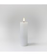 Bougie LED bloc 15 cm de haut, effet flamme, blanc - Ø5 cm, fonctionne avec télécommande, minuterie, cire véritable