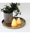 Bougie LED pour sapin de Noël, effet flamme clignotante, blanc - Hauteur 9,5 cm, Ø7 cm, véritable cire