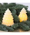 Bougie LED pour sapin de Noël, effet flamme clignotante, blanc - Hauteur 9,5 cm, Ø7 cm, véritable cire
