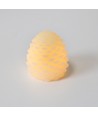 Bougie LED cône, effet flamme clignotante, blanc - Hauteur 8 cm, Ø6 cm, vraie cire