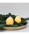 Bougie LED cône, effet flamme clignotante, blanc - Hauteur 8 cm, Ø6 cm, vraie cire