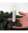 Lot de 10 bougies LED de Noël avec télécommande - Batterie, fonction minuterie, sans fil, support pour sapin de Noël