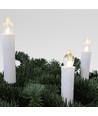 Lot de 10 bougies LED de Noël avec télécommande - Batterie, fonction minuterie, sans fil, support pour sapin de Noël