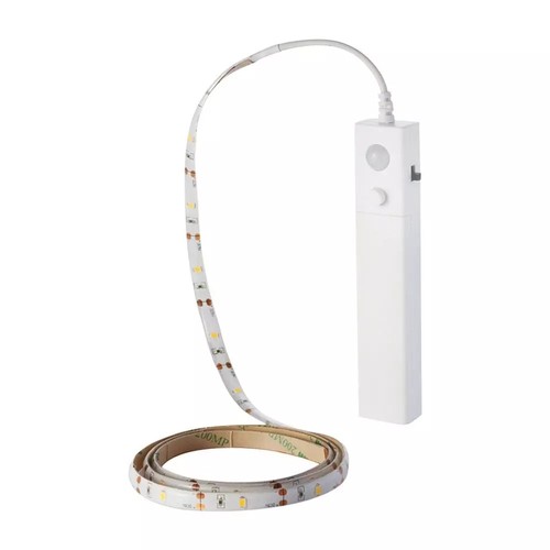 Ruban LED 1m 2,4W/m résistant aux éclaboussures - 6V DC, IP65, capteur PIR, batterie, 30 LED par mètre