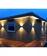 Applique murale LED 5W - IP65 extérieur, carrée, grise, angle de diffusion réglable, source lumineuse incluse