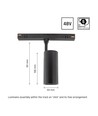 Spot sur rail LED SMART 10W - 950lm, 3000K, bord blanc
