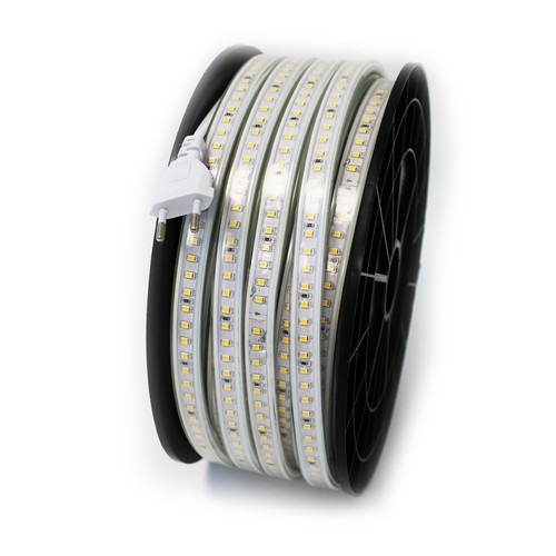 50m Éclairage de travail 230V bande LED - IP65, 120 LED/m, 4,8W/m, 480 lm/m
