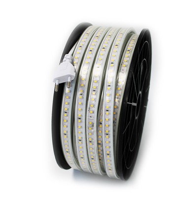 50m Éclairage de travail 230V bande LED - IP65, 120 LED/m, 4,8W/m, 480 lm/m