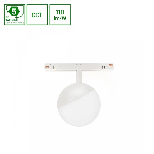 SHIFT CCT - Globe Sphere spot sur rail Ø100x130mm, 5W, 165°, blanc, commutateur CCT
