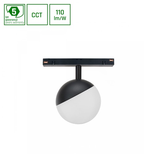 Spot sur rail 5W Ø10cm Shift pour 48V - CCT, 48V DC, 400lm, pour système de rail basse tension