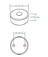Télécommande mini ronde noire LEDlife rWave - 1 zone, avec support magnétique