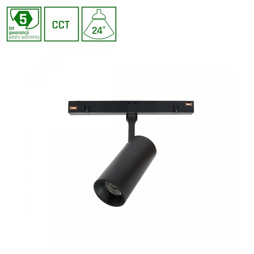Spot sur rail 6W System Shift Spot S pour 48V - RA90, 24°, noir, CCT, 5 ans de garantie
