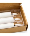 Pack de 3 bougies LED blanches, effet flamme - Ø2,2cm, Hauteur : 24,5cm, bougies de table, avec télécommande, minuterie, pile
