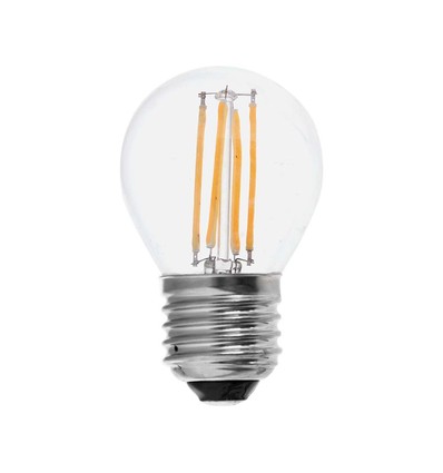Ampoule LED sphérique E27 4W dimmable 3 niveaux - G45, filament, verre clair