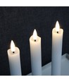 Pack de 3 bougies LED blanches, effet flamme - Ø2,2cm, Hauteur : 24,5cm, cierges, avec télécommande, minuterie
