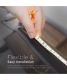 Ruban LED 5m 7,2W/m résistant aux éclaboussures - 12V DC, IP65, 120 LED par mètre