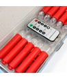 Lot de 10 bougies LED de Noël avec télécommande - Batterie, fonction minuterie, sans fil, support pour sapin de Noël