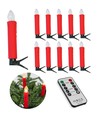 Lot de 10 bougies LED de Noël avec télécommande - Batterie, fonction minuterie, sans fil, support pour sapin de Noël