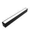 Réglette LED 48W - 150cm, 120 lm/W, Noir, plafonnier pour bureau, avec kit de suspension par câbles