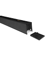Réglette LED 48W - 150cm, 120 lm/W, Noir, plafonnier pour bureau, avec kit de suspension par câbles