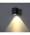 Applique murale 3W - IP65, noir, carrée, intérieur / extérieur, source lumineuse incluse