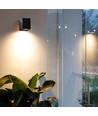 Applique murale 3W - IP65, noir, carrée, intérieur / extérieur, source lumineuse incluse