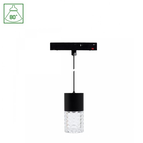 Spot rail 48V 7W SHIFT BASIC HANGIT CRISTAL - Blanc chaud, 48V, suspension pour système sur rail
