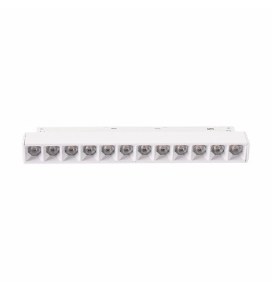 12W SYSTEM SHIFT BASIC GRID S spot sur rail, 48V - 108lm/W, 220x23x42 mm, blanc neutre