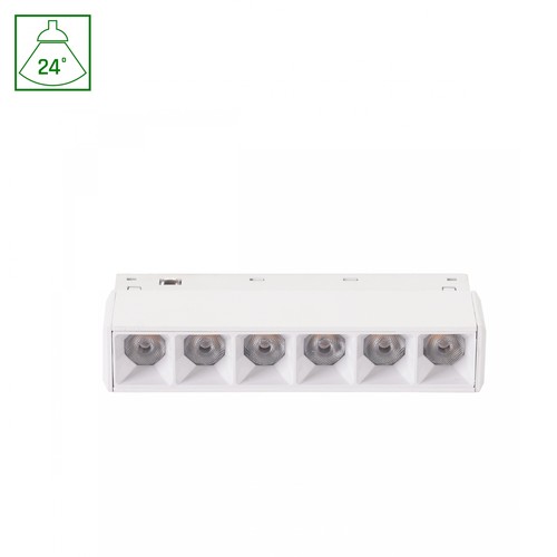6W SHIFT Grid XS spot magnétique pour rail, 48V - Blanc, 2700K, 11cm, IP20