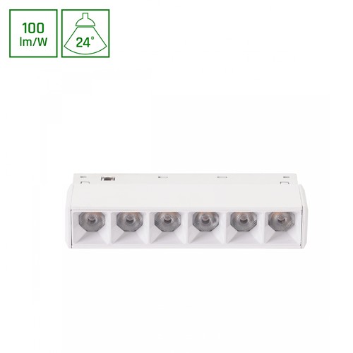 6W SHIFT BASIC GRID spot sur rail, 48V - 110x23x42 mm, blanc neutre, DC