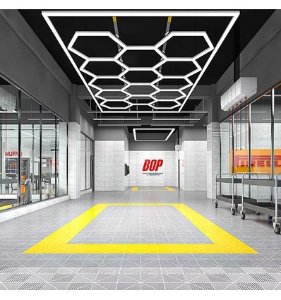Kit complet LED Hexagone 591W RA95 14 sections + cadre - Connexion électrique incluse