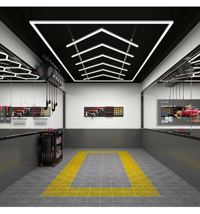Grille lumineuse LED 384W RA95 + cadre kit complet (Hexagon) - Connexion électrique incluse